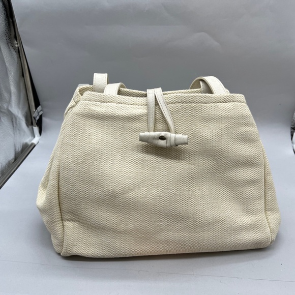 Vintage Furla Cream Woven and Leather Shoulder Bag - Picture 13 of 16